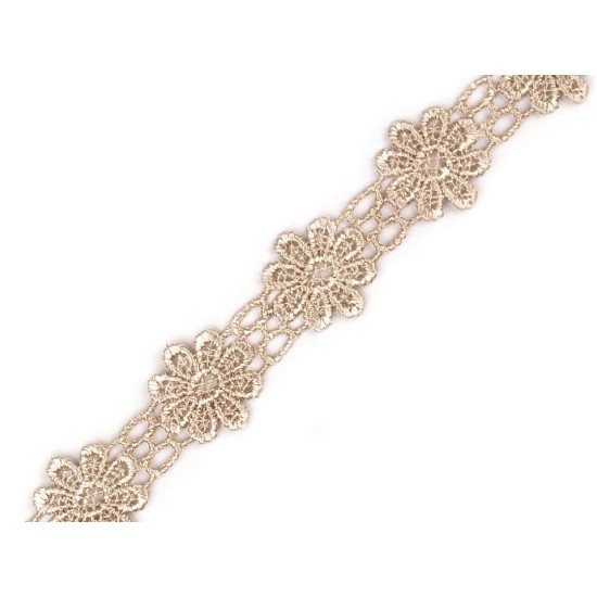 Daisy motif guipure trim width 20 mm - White (1 Meter)