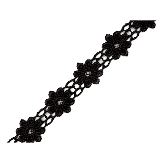 Daisy motif guipure trim width 20 mm - White (1 Meter)