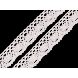 Koronka bawełniana szerokość 40 mm klockowa - White (1 Metr)