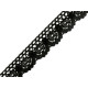 Bobine de liseré de dentelle en coton, largeur 25 mm - Noir (27 Mètres) Bobine de liseré de dentelle en coton, largeur 25 mm - Noir (27 Mètres)