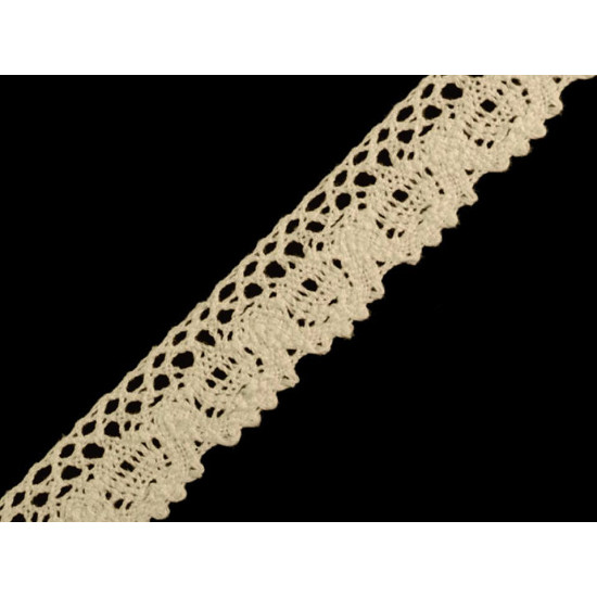 Bobine de liseré de dentelle en coton, largeur 25 mm - Noir (27 Mètres) Bobine de liseré de dentelle en coton, largeur 25 mm - Noir (27 Mètres)