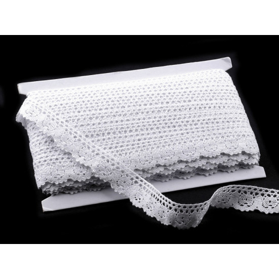 Bobine de liseré de dentelle en coton, largeur 25 mm - Noir (27 Mètres) Bobine de liseré de dentelle en coton, largeur 25 mm - Noir (27 Mètres)