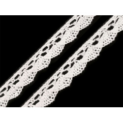 Bobine de liseré de dentelle en coton, largeur 15 mm - Blanc cassé (27 Mètres)