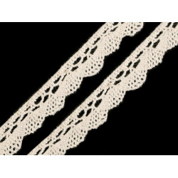 Bobine de liseré de dentelle en coton, largeur 15 mm - Écru lumineux (27 Mètres)