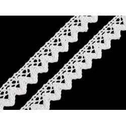 Bobine de liseré de dentelle en coton, largeur 15 mm - Blanc (27 Mètres)