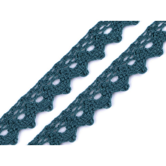 Bobine de liseré de dentelle en coton, largeur 15 mm - Vert foncé (81 Mètres) Bobine de liseré de dentelle en coton, largeur 15 mm - Vert foncé (81 Mètres)