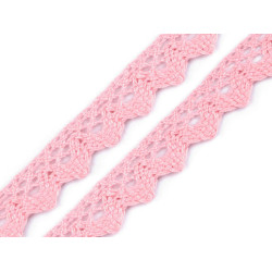 Bobine de liseré de dentelle en coton, largeur 15 mm - Rose clair (27 Mètres)