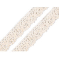 Bobine de liseré de dentelle en coton, largeur 25 mm - Écru lumineux (27 Mètres)