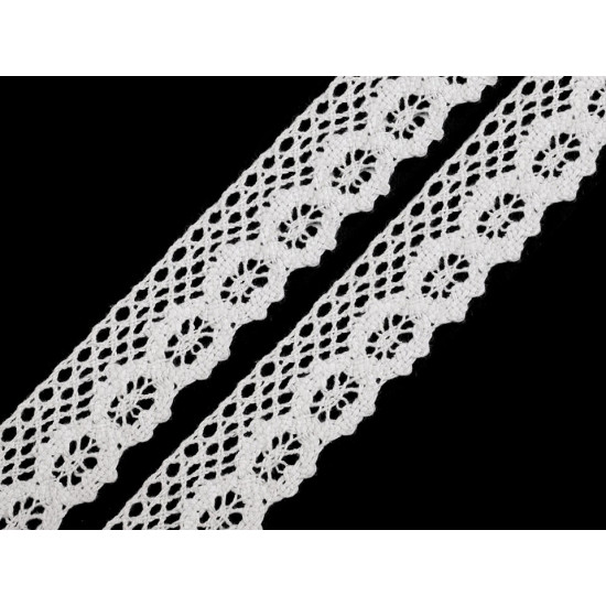 Bobine de liseré de dentelle en coton, largeur 25 mm - Écru lumineux (27 Mètres) Bobine de liseré de dentelle en coton, largeur 25 mm - Écru lumineux (27 Mètres)