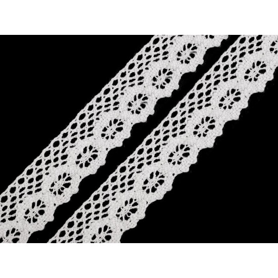 Bobine de liseré de dentelle en coton, largeur 25 mm - Écru lumineux (27 Mètres) Bobine de liseré de dentelle en coton, largeur 25 mm - Écru lumineux (27 Mètres)
