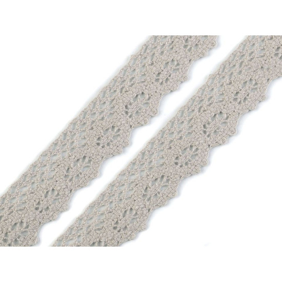 Bobine de liseré de dentelle en coton, largeur 25 mm - Écru lumineux (27 Mètres) Bobine de liseré de dentelle en coton, largeur 25 mm - Écru lumineux (27 Mètres)