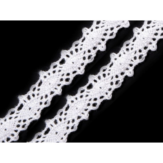 Cotton bobbin lace trim / insert, width 12 mm - Ecru light (27 Meters) Cotton bobbin lace trim / insert, width 12 mm - Ecru light (27 Meters)