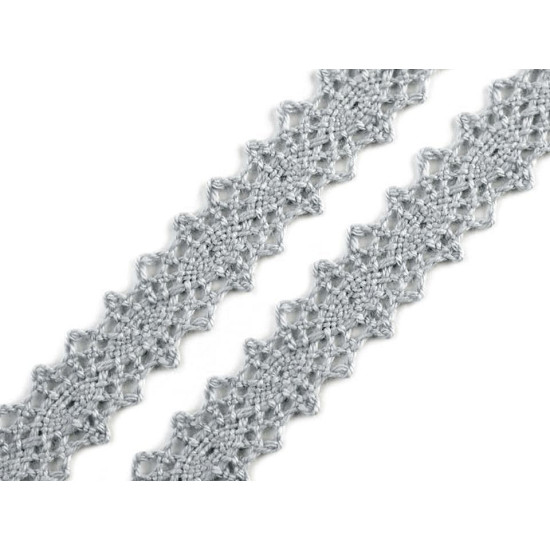 Cotton bobbin lace trim / insert, width 12 mm - Ecru light (27 Meters) Cotton bobbin lace trim / insert, width 12 mm - Ecru light (27 Meters)