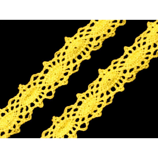 Cotton bobbin lace trim / insert, width 12 mm - Ecru light (27 Meters) Cotton bobbin lace trim / insert, width 12 mm - Ecru light (27 Meters)