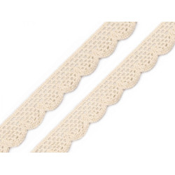 Bobine de liseré de dentelle en coton, largeur 15 mm - Ecru (27 Mètres)