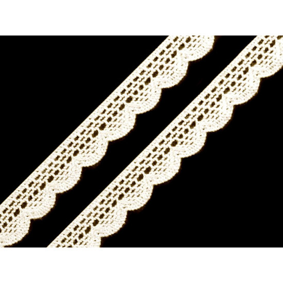 Bobine de liseré de dentelle en coton, largeur 15 mm - Blanc (27 Mètres) Bobine de liseré de dentelle en coton, largeur 15 mm - Blanc (27 Mètres)