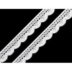 Bobine de liseré de dentelle en coton, largeur 15 mm - Blanc (27 Mètres)