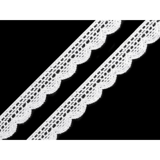 Bobine de liseré de dentelle en coton, largeur 15 mm - Blanc (27 Mètres) Bobine de liseré de dentelle en coton, largeur 15 mm - Blanc (27 Mètres)