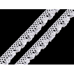 Bobine de liseré en coton élastique, largeur 15 mm - Blanc (27 Mètres)