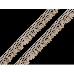 Bobine de liseré en coton élastique, largeur 15 mm - Ecru (27 Mètres)