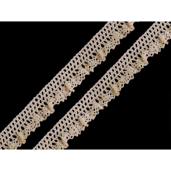 Bobine de liseré en coton élastique, largeur 15 mm - Ecru (81 Mètres) Bobine de liseré en coton élastique, largeur 15 mm - Ecru (81 Mètres)