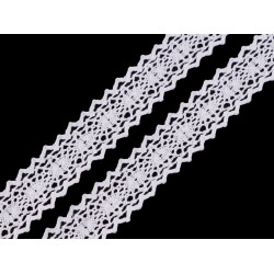 Koronka bawełniana szerokość 23 mm klockowa - White (18 Metry)