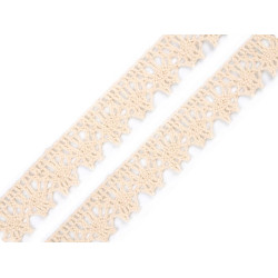 Bobine de liseré de dentelle en coton, largeur 15 mm - Beige clair (18 Mètres)