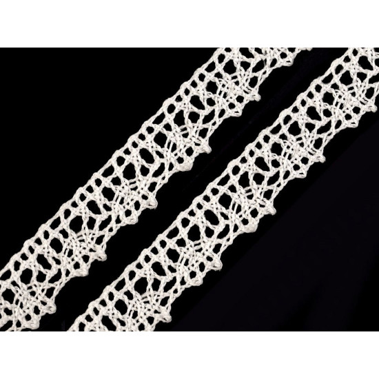 Bobine de liseré de dentelle en coton, largeur 15 mm - Beige clair (18 Mètres) Bobine de liseré de dentelle en coton, largeur 15 mm - Beige clair (18 Mètres)
