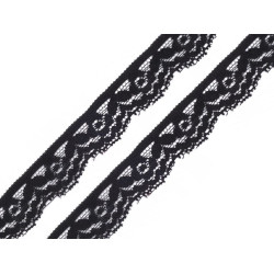 Borde de encaje elástico, ancho 20 mm - Negro (1 Metro)
