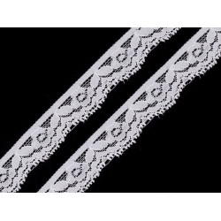 Borde de encaje elástico, ancho 20 mm - Blanco (1 Metro)
