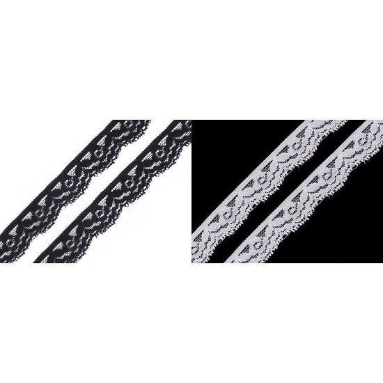 Elastic lace border width 20 mm - White (50 Meters) Elastic lace border width 20 mm - White (50 Meters)