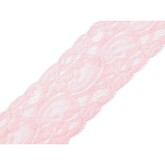 Elastic lace trim width 55 mm - White (1 Meter) Elastic lace trim width 55 mm - White (1 Meter)
