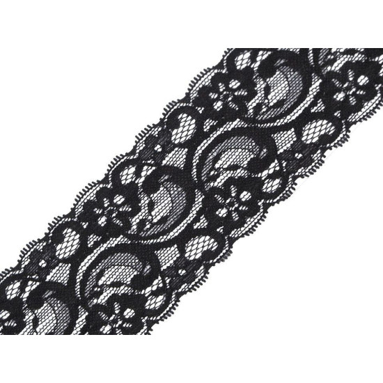Elastic lace trim width 55 mm - White (1 Meter) Elastic lace trim width 55 mm - White (1 Meter)