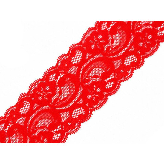 Elastic lace trim width 55 mm - White (1 Meter) Elastic lace trim width 55 mm - White (1 Meter)