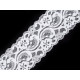 Elastic lace trim width 55 mm - White (1 Meter) Elastic lace trim width 55 mm - White (1 Meter)