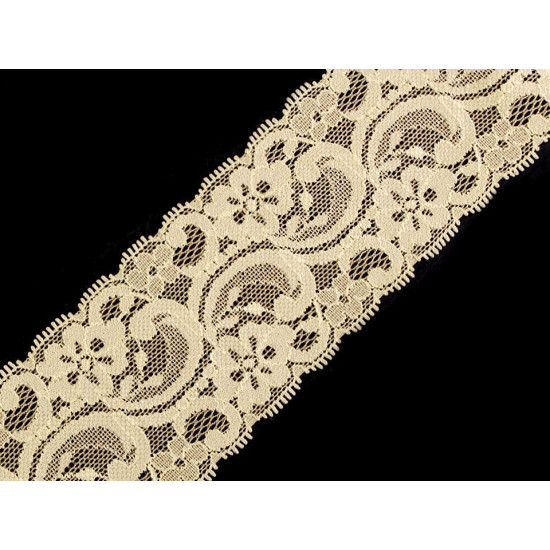 Elastic lace trim width 55 mm - White (1 Meter) Elastic lace trim width 55 mm - White (1 Meter)
