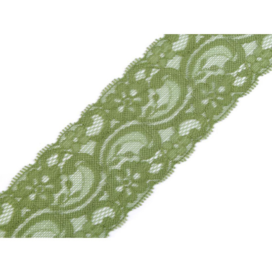 Elastic lace trim width 55 mm - White (1 Meter) Elastic lace trim width 55 mm - White (1 Meter)
