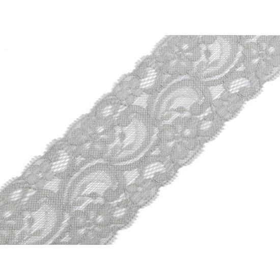 Elastic lace trim width 55 mm - White (1 Meter) Elastic lace trim width 55 mm - White (1 Meter)