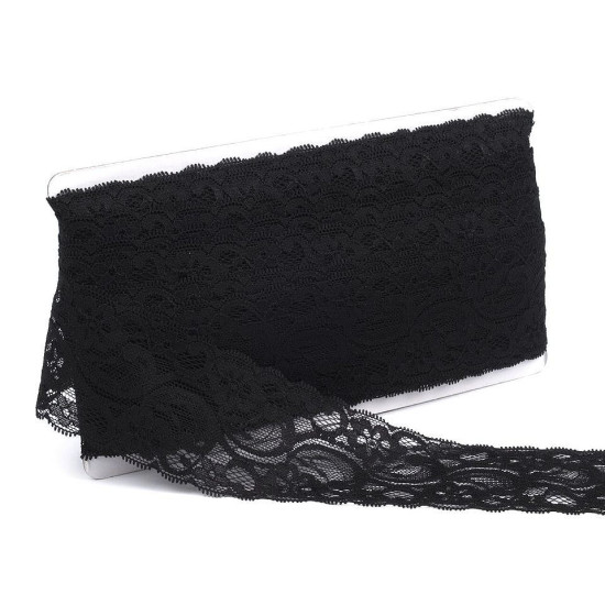 Elastic lace trim width 55 mm - White (1 Meter) Elastic lace trim width 55 mm - White (1 Meter)