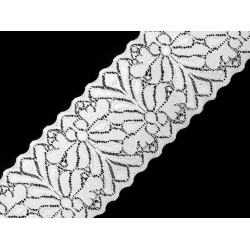 Koronka elastyczna szerokość 80 mm - White (1 Metr)