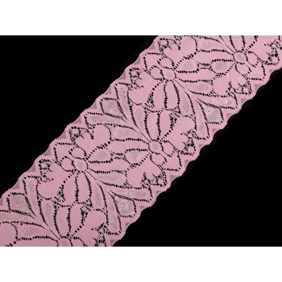 Elastic lace trim width 80 mm - Black (1 Meter) Elastic lace trim width 80 mm - Black (1 Meter)