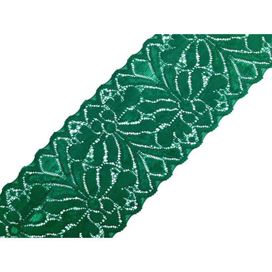 Elastic lace trim width 80 mm - Black (1 Meter) Elastic lace trim width 80 mm - Black (1 Meter)
