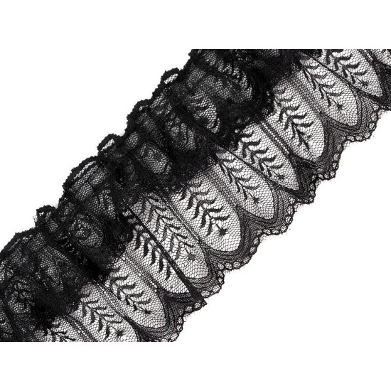 Pleated lace trim width 85 mm - White (1 Meter) Pleated lace trim width 85 mm - White (1 Meter)