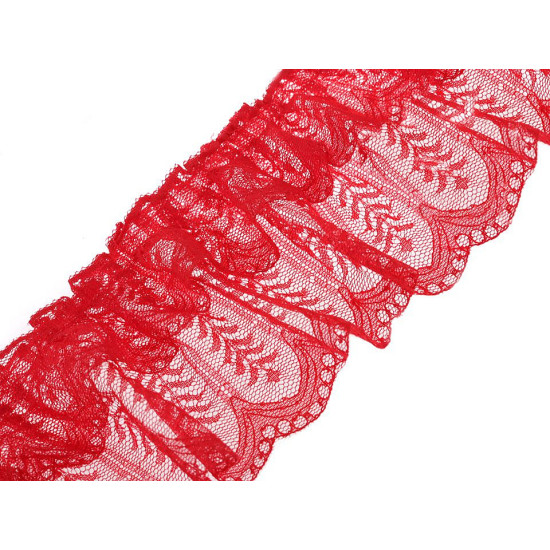 Pleated lace trim width 85 mm - White (1 Meter) Pleated lace trim width 85 mm - White (1 Meter)
