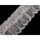 Pleated lace trim width 85 mm - White (1 Meter) Pleated lace trim width 85 mm - White (1 Meter)