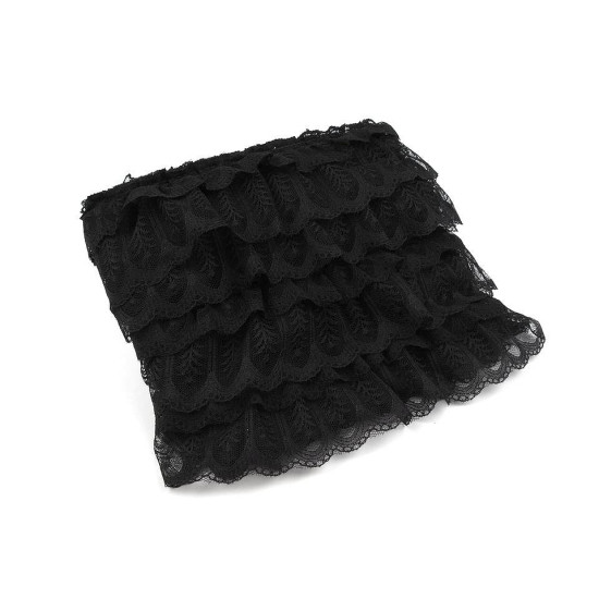 Pleated lace trim width 85 mm - White (1 Meter) Pleated lace trim width 85 mm - White (1 Meter)