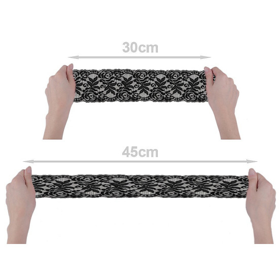 Koronka elastyczna szerokość 80-100 mm - Czerwony (1 Metr) Koronka elastyczna szerokość 80-100 mm - Czerwony (1 Metr)