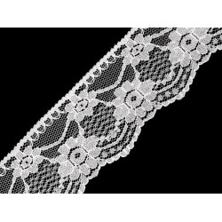 Polyamid lace trim width 50 mm - White (1 Meter)