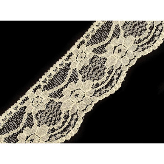 Polyamid lace trim width 50 mm - White (1 Meter)