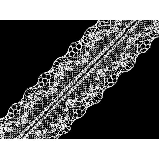 Lace trim width 40 mm - White (81 Meters) Lace trim width 40 mm - White (81 Meters)